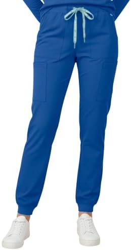 Med Couture Luma Jogger Scrub Pants for Women with Rib Knit Waistband