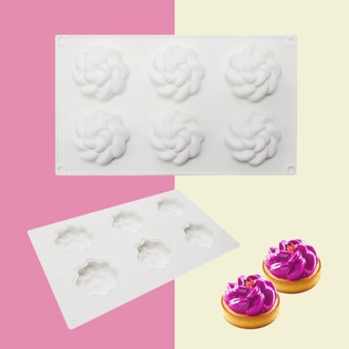 Silicone Mold for Baking Cakes,Soap Molds,Flower Shape Silicone Molds for Homemade French Dessert Mold for Pastry Chocolate,Jelly Chocolate Mold ＆ Ice Cube Tray (H_ Flower)