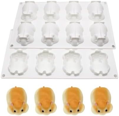 Silicone Mold for Baking Cakes,Soap Molds,Flower Shape Silicone Molds for Homemade French Dessert Mold for Pastry Chocolate,Jelly Chocolate Mold ＆ Ice Cube Tray (I_ Hamster)