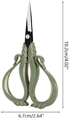 Swan Embroidery Scissors, Stainless Steel Craft Scissors Lightweight Vintage Scissor for Needlework, Sewing Thread Cutting