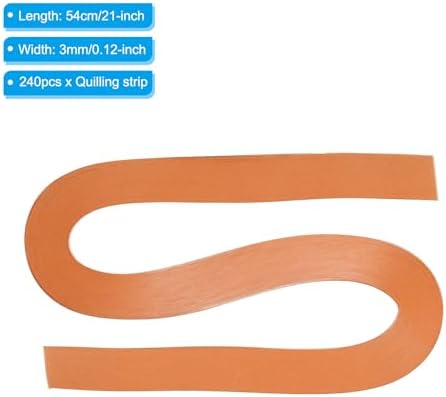 PATIKIL 240pcs Quilling Strips Paper 1/8"(3mm) 21"(54cm) Origami Paper Quilling Strip for Art DIY Hand Craft Christmas, Orange