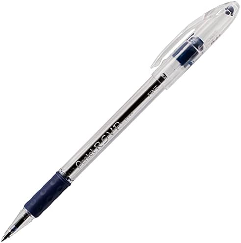 Pentel RSVP Ballpoint Pen, Fine Line, (0.7mm), Blue Ink (BK90BP5C) (Pack of 1, 5 Count Total)