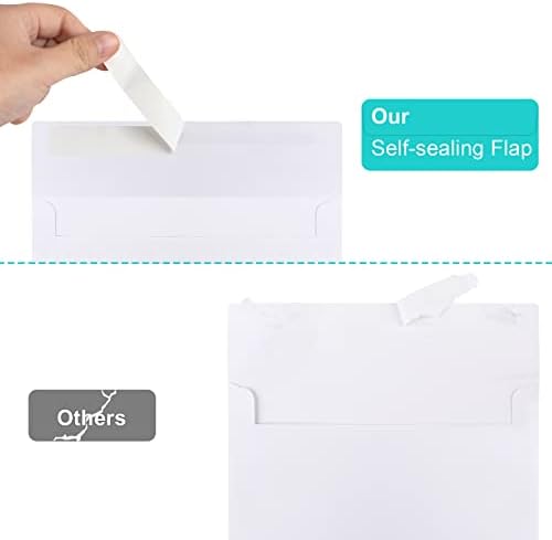 200 Packs 5x7 Envelopes, White A7 5x7 Envelopes for Invitations, Printable, Self Seal for Weddings, Photos, Postcards, Greeting Cards, Mailing