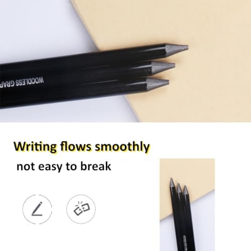 6Pcs Sketch Charcoal Pencils for Drawing Graphite Pencils Woodless Drawing Pencils for Sketching Shading Blending Artist Pencils for Beginners Artists Included HB 2B 4B 6B 8B EE