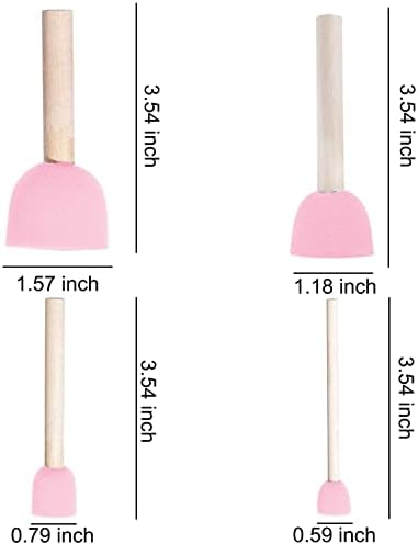 WAFJAMF 40 Pcs Round Sponges Brush Set 4 Sizes DIY Painting Tools Pink