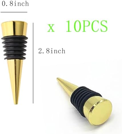 10 Pcs Wine Bottle Stopper Set Kit, Resin Wine Bottle Stoppers Molds Set Accessories, Wine Stopper for Silicone Molds Epoxy Resin (Metal Gold)