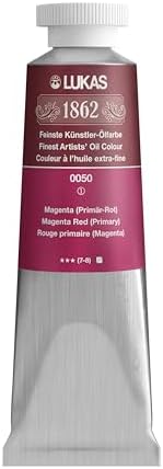 Lukas 1862 Professional German Oil Paint, Magenta Red (Primary) 37 mL - w/Beeswax & Non-Yellowing Sunflower Oil, Short Drying Time, Smooth, Outstanding Lightfastness