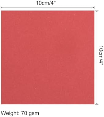 MECCANIXITY 50 Sheet Origami Paper Double Sided Bright Red 4x4 Inch Square Sheet for Art Craft Project, Beginners, Gifts Decor