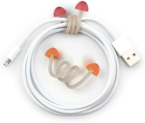 Genuine Fred TRIP WIRES, Mushroom Cable Ties, Set of 2, 4" long, Easily bends for holding and bundling, Multipurpose cord organizer for school, home, office, Cottagecore decor