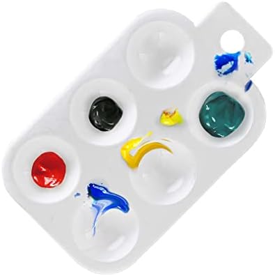 U.S. Art Supply 6-Well Plastic Rectangular Artist Painting Palette