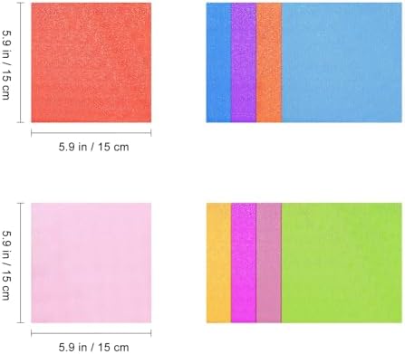 Milisten 50 Sheet Shiny Origami Paper - 10 Colors Square Iridescent Paper for Kids Arts & Crafts Projects