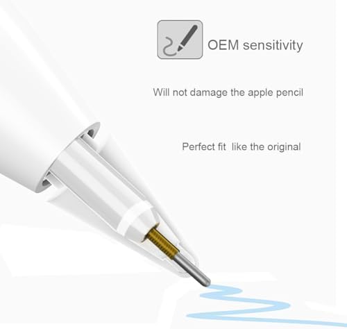 SIXFU Replacement Tips for Apple Pencil, Upgraded No Wear Out Metal Apple Pencil Tips for Apple Pencil Pro/1st/2nd Gen/USB-C Compatible with iPad (8 PCS)