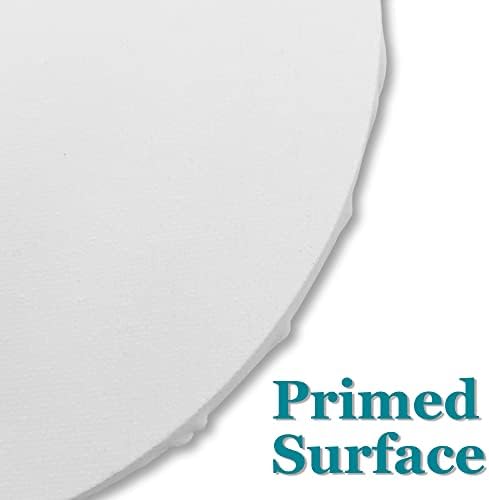 IVON 4pcs Round Canvas, 12'' & 8'' Professional Stretched Circle Canvas Board for Painting, Acrylic Pouring