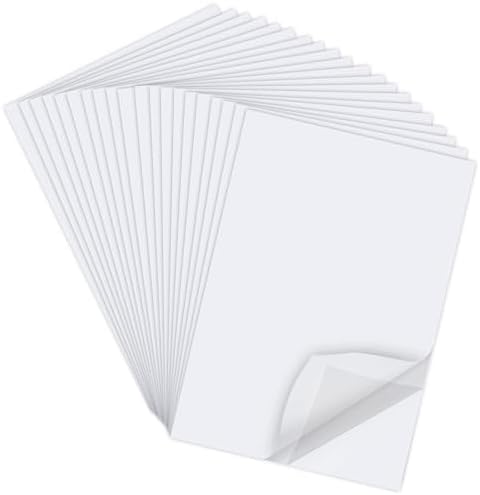 60 Sheets A4 Size 8.3x11.5 Inch Clear Double Sided Adhesive Tape Sheets, Super Strong Sticky Tape, DIY Art, Craft, Home Decorative Tape with White Liner