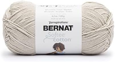 Bernat Softee Cotton Yarn for Crocheting Soft, Feather Gray, 3-Pack