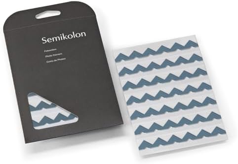 Semikolon 372298 Self-Adhesive Photo Corners Pack of 252 - Storage Pack, Adhesive Pads for Photo Book and Photo Album - Grey Blue