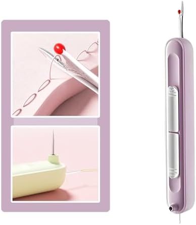 Upgraded 2 in 1 Automatic Needle Threaders Seam Ripper,Quilting Supplies Sewing Kit,Quick Sewing Machine Loop Needle Threaders (1PCS-Purple)