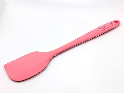 Customizable Silicone Spatula - Personalized Kitchen Tool for Unique Cooks - Heat-Resistant, Non-Stick, and Ergonomic - Your Name Embossed - Perfect Gift Idea (Pink)