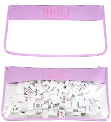 Purple Mahjong Tiles Bag with Zipper - Up to 166 Tiles