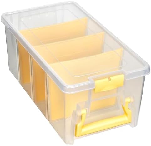 ArtBin Semi Satchel Craft Organizer with 3 Dividers, Yellow Accents