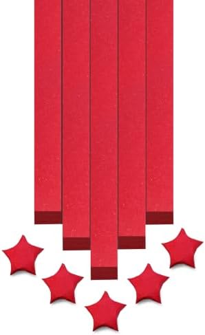 FoDau770 Solid Color Star Paper Strips - 360 Sheet, Red