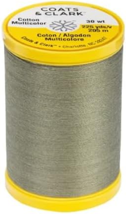 Coats & Clark Cotton All Purpose Sewing Thread 100% Mercerized Cotton 225 Yards Each Spool S970 2 Pack Bundle with 3 Bella's Crafts Needle Threaders (Green Linen)