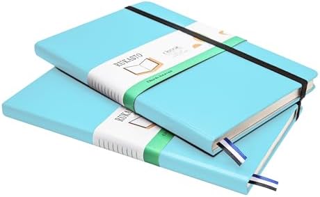 Hardcover Notebook Blank Journal Sketchbook for Drawing, Medium 5.5 by 8.4 Inch, 100 GSM Thick Paper (LightBlue, Plain)