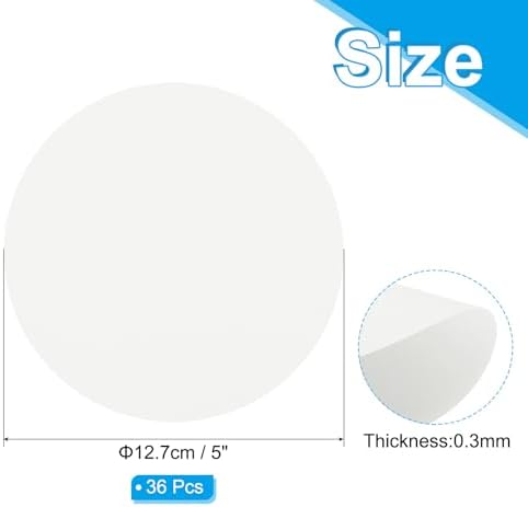 PATIKIL 5inch Circle Card Stock, 36Pcs Round Shape Cutouts Paper Thick Cardstock Coaster for DIY Craft Projects Classroom Bulletin Board Decor, White