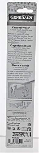 2-Pack - General Pencil 5582BP Charcoal White Pencils 2/Pkg-2B