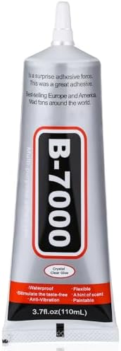 B7000 Jewelry Bead Glue for Jewelry Making, Crystal Clear Glue 3.7 fl oz B7000+Plus Multipurpose Super Adhesive Glue for Rhinestone Crafts Fabric Metal Stone Nail Art Wood Glass (110 ml/ 3.7oz)
