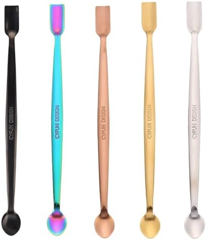 Briartw 5 Colors 304 Stainless Steel Craft Spoons Set for DIY Scrapbooking Glitter Embossing Powders Sequins and Other Small Embellishment Craft Cardmaking High Lighten