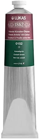 Lukas 1862 Professional German Oil Paint, Cobalt Green 200 mL - w/Beeswax & Non-Yellowing Sunflower Oil, Short Drying Time, Smooth, Outstanding Lightfastness