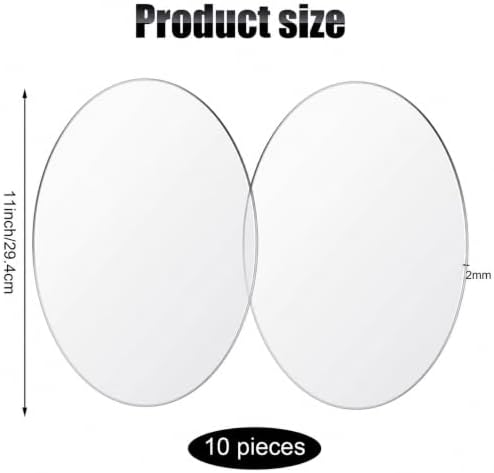 Yalikop 10 Pcs 11 Inch Acrylic Circles Round Clear Disc Blanks
