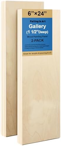 Falling in Art 2 Pack 6x24'' Unfinished Gallery Birch Wood Canvas Panels