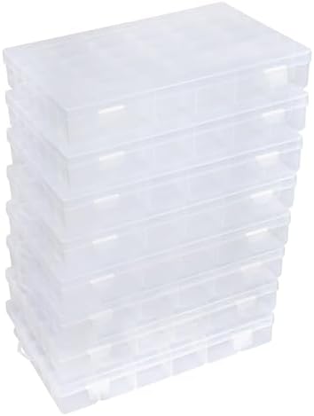 8 PCS 36 Grids Bead Organizer Box Plastic Box Clear Box Organizer 3600 Tackle Box Organizer Bead Containers Plastic Organizer Compartment Organizer Box Jewelry Earring Organizer (8 Pcs)