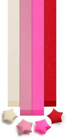 FoDau770 Solid Color Star Paper Strips - 1080 Sheet, Red Series