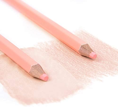 qianshan 2Pcs Flesh Light Color Watercolor Pencils Skin Tone Lead Core Pencil for Portrait Comic Adult Coloring Books Artist Coloring Drawing Sketching Blending