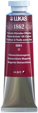 Lukas 1862 Professional German Oil Paint, Quinacridone Magenta 37 mL - w/Beeswax & Non-Yellowing Sunflower Oil, Short Drying Time, Smooth, Outstanding Lightfastness