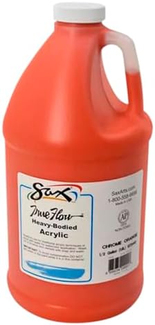 Sax True Flow Heavy Body Acrylic Paint, 1/2 Gallon, Chrome Orange - 439286, 64 Fl Oz (Pack of 1)