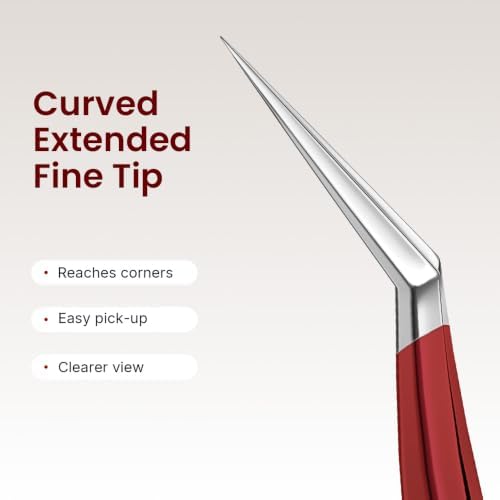 Craft Tweezers, Precision Tweezers with Leather Pouch for Stickers