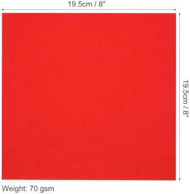 MECCANIXITY 50 Sheets Origami Paper Double Sided 8x8 Inch(20x20cm) Square Sheet for Art Craft Project, Beginners, Gifts Decor, Bright Red