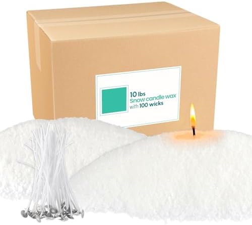 10LB Natural Pearled Candle Making Kit with 100 Cotton Wicks, Reusable and Refillable Pearled Candles for DIY Sand Candle Making
