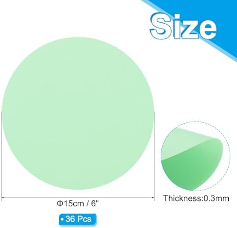 PATIKIL 6inch Circle Card Stock, 36Pcs Round Shape Cutouts Paper Thick Cardstock Coaster for DIY Craft Projects Classroom Bulletin Board Decor, Light Green