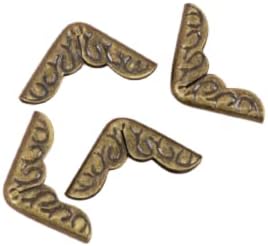 Craftelier - Set of 4 Royal Style Metal Corner Pieces for Scrapbooking and Other Craft Projects Such as Albums, Notebooks, Layouts or Planners | Size 15.9 x 4.5 x 3.3 mm - Bronze Color