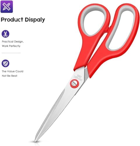 Scissors Bulk Set of 6-Pack, Taotree 8"Scissors All Purpose Heavy Duty