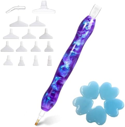 Praise V Do Diamond Art Painting Accessories Tool Kit Drill Pen for Adult, 5D Diamond Painting Drill Pen Stylus Tips Placers Heads Purple