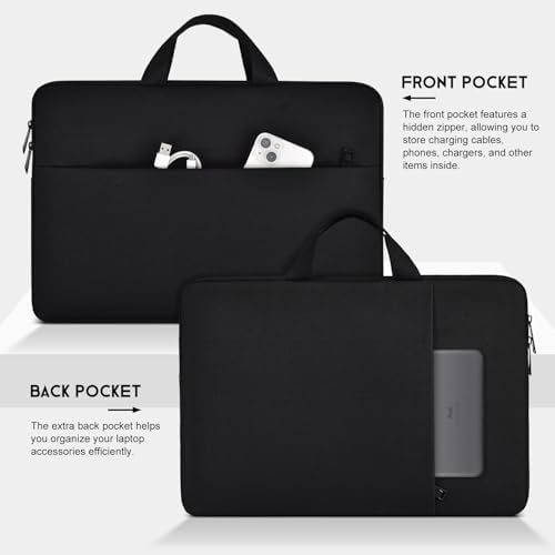 Drawing Tablet Sleeve Case Compatible with XPPen Artist 15.6 Pro, Huion KAMVAS Pro 16, Wacom Cintiq Pro 16/ Cintiq 16 Carrying Bag, Black