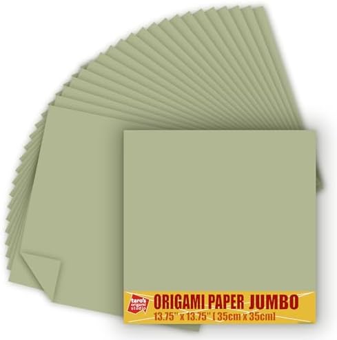 [Taro's Origami Studio] TANT Jumbo 13.75 Inch (35 cm) Double Sided Single Color (Beige) 20 Sheets (All Same Color) for Beginner to Expert (Made in Japan)