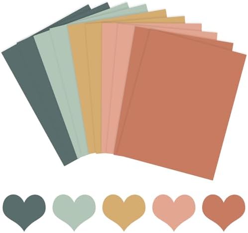 Whaline 50 Sheets 8.5 x 11 Inch Modern Boho Colored Card Stock Thick Paper Cards Colored Scrapbook Paper for Prints DIY Arts Crafts School Office Home Supplies, 65LB