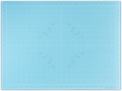 GLASSBOARD STUDIO Glass Craft Mat - Magnetic, Heat & Scratch Resistant - For Crafting, Cutting, Painting, Mixed Media Artwork - Grid Lines, Non-Slip Rubber Feet (Ice 18"L x 24"W)
